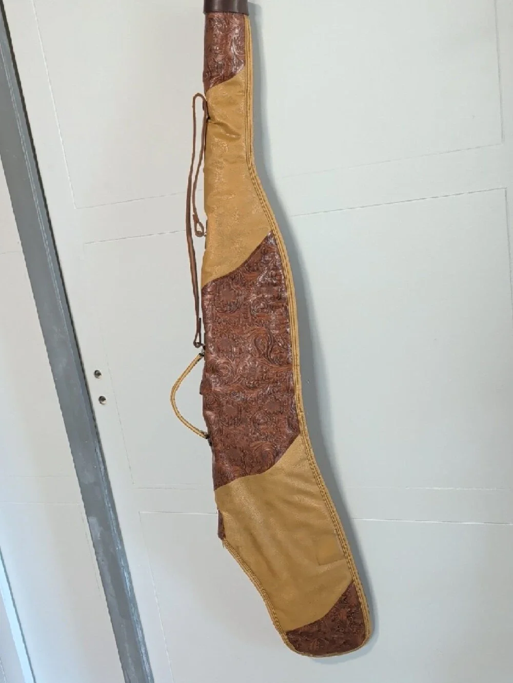 Vintage Leather Tooled Gun  Case